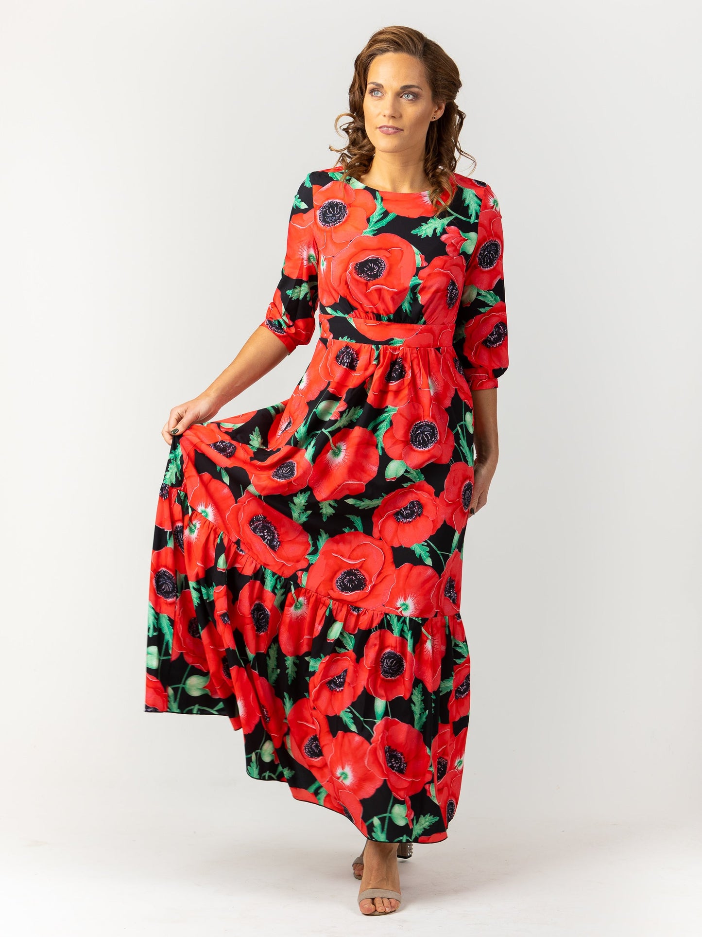 Dress "Lovely poppy" classic style